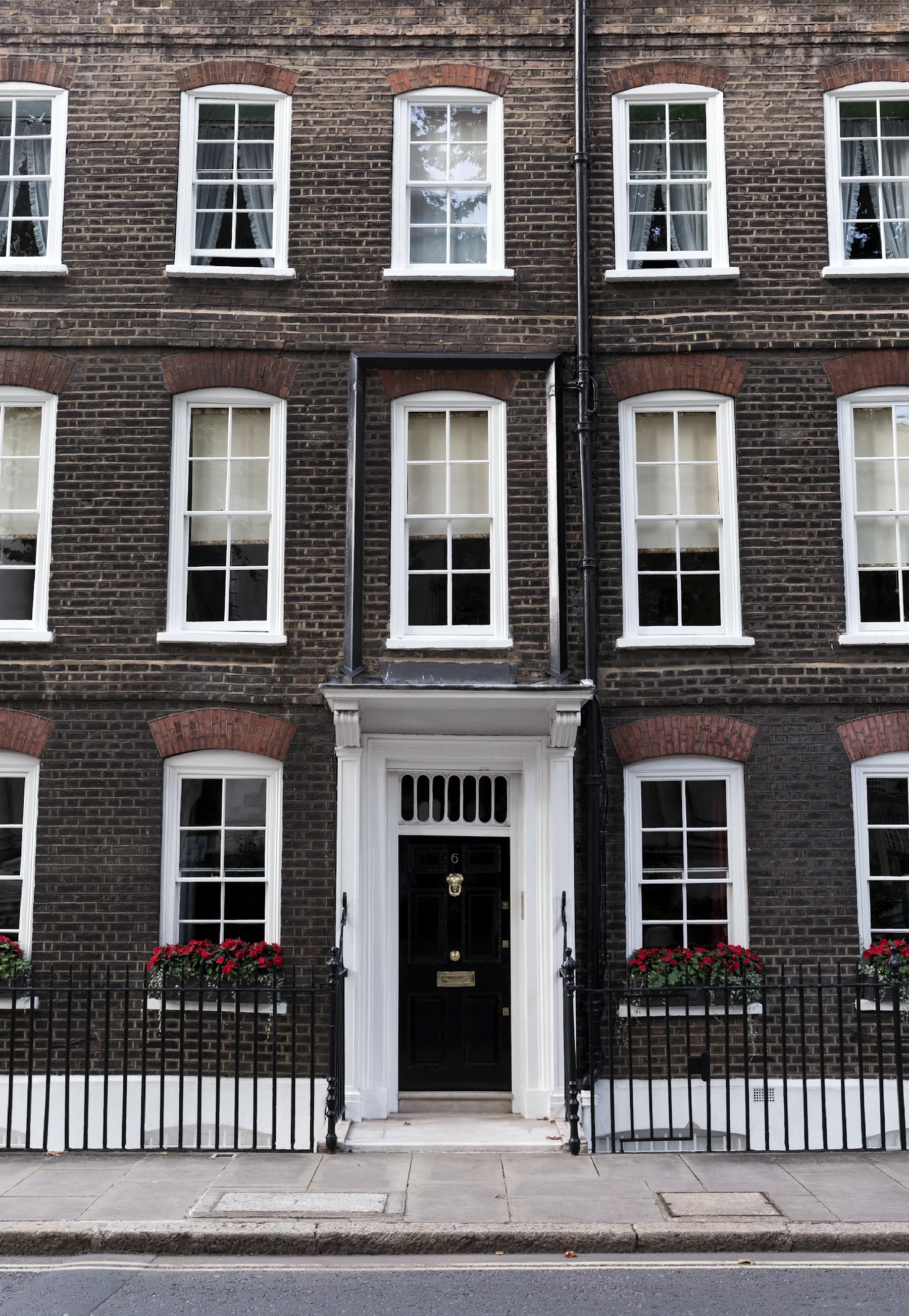Elegant Georgian townhouse facade in London